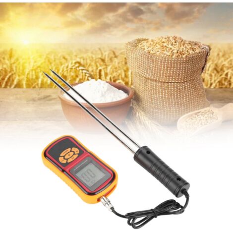 SJLERST Humidimètre Numérique Grain GM640, Testeur D'Humidité LCD Testeur De Grain Humidité Température Mètre pour Blé Riz Haricot De Céréales Céréales Humidité Testeur