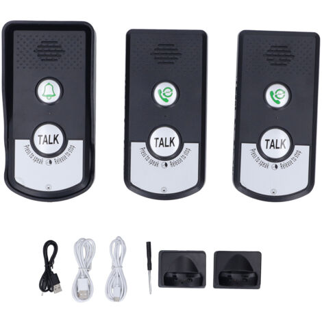 SJLERST Interphone sans fil Sonnette 1500 Mètres 2 Méthodes de Chargement Intercomunicador pour la Sécurité à Domicile