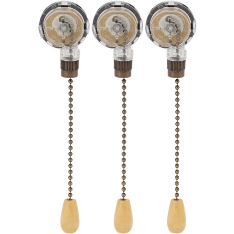 SJLERST Interruttore della lampada del ventilatore da soffitto da 3 pezzi Interruttore a catena di ricambio per lampada da soffitto antiruggine 250V 125V Bronzo