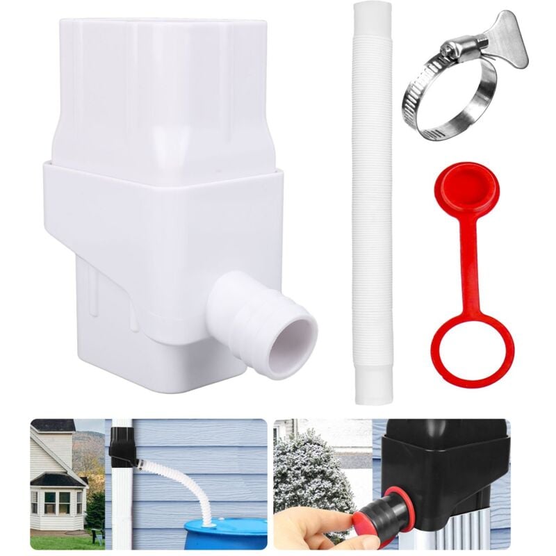 Inverseur du Système de Collecte des Eaux de Pluie, Recyclage et Utilisation Efficace de l'eau, Tuyau pour la Déviation de l'eau(blanc) - Sjlerst