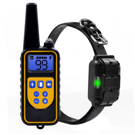 SJLERST IP67 Waterproof Rechargeable Dog Training Collar, dispositif de dressage vibrant pour chien avec télécommande, mode vibration/bip