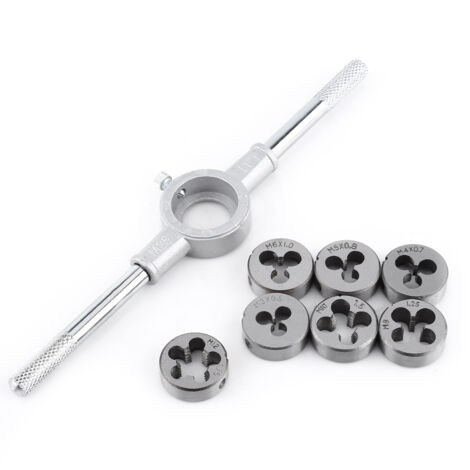 SJLERST Jeu de clés à cliquet，Clé à vis, clé à molette, traitement du filetage externe, Kit d'outils manuels de taraudage 8 pièces