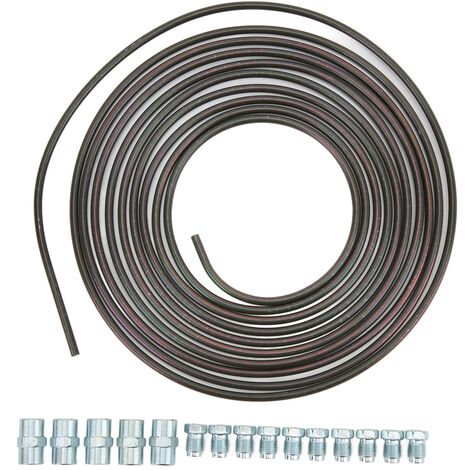 SJLERST Kit de conduites de frein 5 m/16,4 pieds, cuivre nickelé de 0,028 pouces/0,7 mm d'épaisseur pour système de freinage hydraulique et de carburant