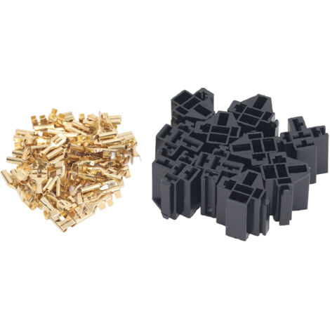 SJLERST Kit de connecteurs de relais, 10 jeux, support de boîtier à 5 broches, prise 12V 30A 40A avec 30 pièces 10mm 20 pièces 6.3mm Terminal pour voiture camion véhicule