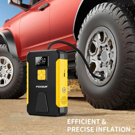 SJLERST Kit de démarrage d'urgence pour voiture, portable et polyvalent, avec compresseur d'air pour véhicule 12 V