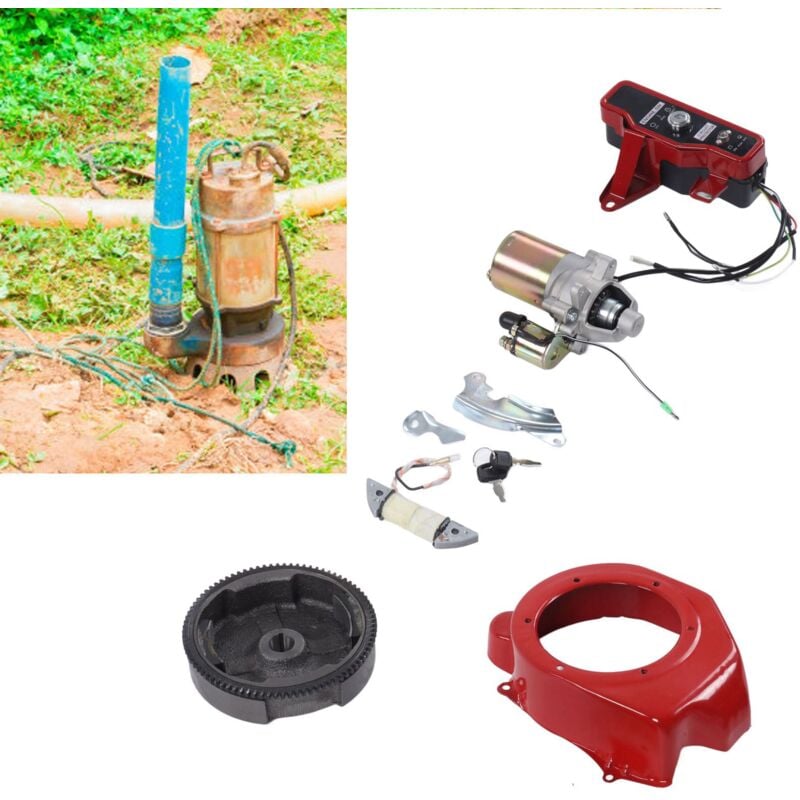 Sjlerst - Kit de démarrage électrique de voiture, nouveau générateur d'essence électrique Starter Motor Start Kit pour GX160 168F 170F