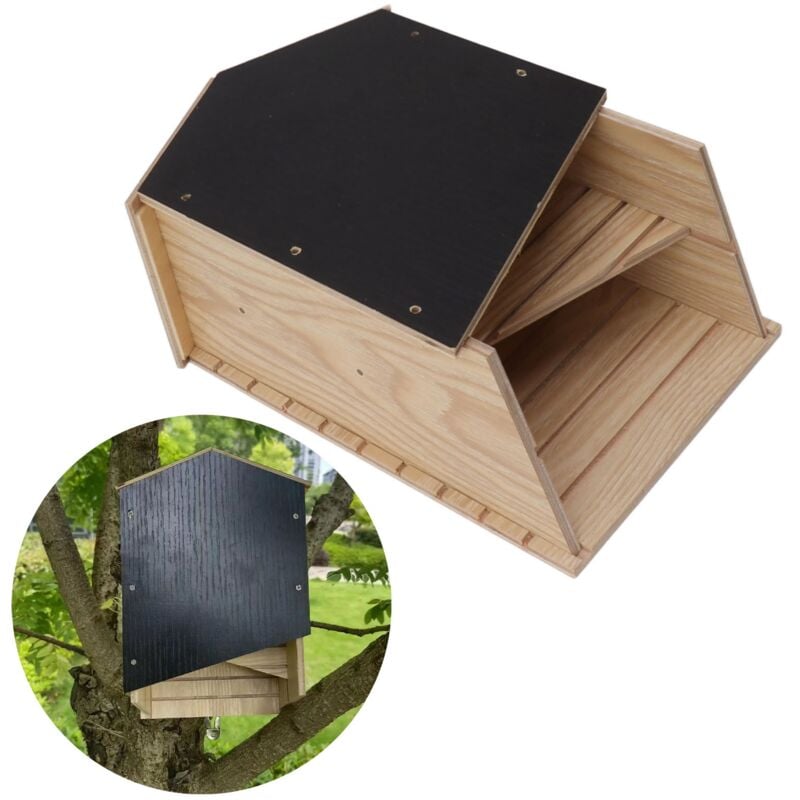 Kit de Maison de Chauve-Souris, Abri de Boîte de Chauve-Souris à Double Chambre Résistant aux Intempéries,Maison de Chauve-Souris en Bois Composite