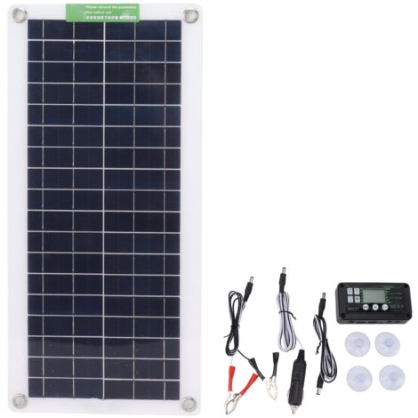 SJLERST Kit de panneau solaire portatif de 30 W 18 V panneau solaire monocristallin de 30 watts 18 volts pour le bateau marin de voiture RV