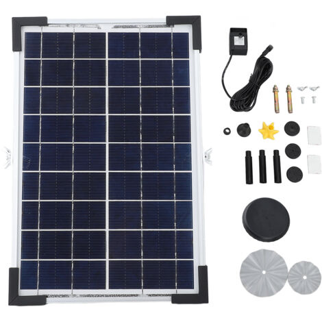 SJLERST Kit de pompe à eau à énergie solaire, ascenseur de 150cm, débit de 200L/H, pompe de fontaine à eau pour bain d'oiseaux, jardin, piscine, aquarium