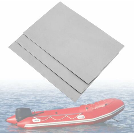 Kit de réparation de bateau gonflable PVC, 3pcs Kit de patchs de réparation imperméables en PVC Set Patchs de réparation de bateau gonflable pour canot-kayak de canot pneumatique(Gris Blanc)