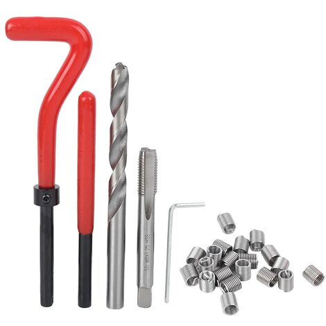 Sjlerst – Kit de réparation de filetage M8 25 pièces – Manchon autobloquant en métal – Boîte de rangement plastique transparente – Pour machines de traitement