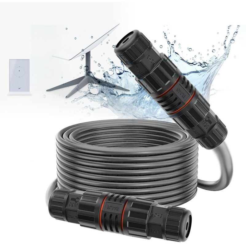 Sjlerst - Kit de Réparation D'Extension de Câble Starlink de 75 Pieds, Accessoires Starlink Prenant en Charges Le Protocole 1000 Mbps(Gris)