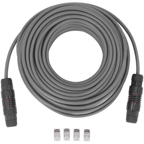 SJLERST Kit de réparation d'extension de cble de 75 pieds, pour Starlink IP68, étanche, sans oxygène, cble de remplacement en cuivre, rallonge jusqu'à 150 pieds