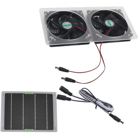 SJLERST Kit de ventilateur de panneau solaire 100W 12V, étanche, Portable, double ventilateur d'extraction, ensemble de panneaux solaires pour serre domestique