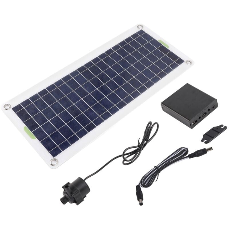 Kit Pompe Fontaine Solaire, 30W 12V 800L/H Panneau Solaire Polysilicone Pompe à Eau pour Bain D'oiseaux, étang à Poissons, Jardin
