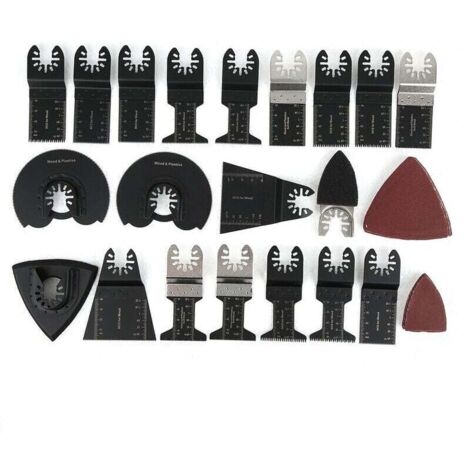 SJLERST Lames Multitool 18Pcs Lames de Scie Oscillantes Multitool Accessoires pour Outils Oscillants pour Worx, Dewalt, Makita, Bosch, Fein Multimaster, etc.