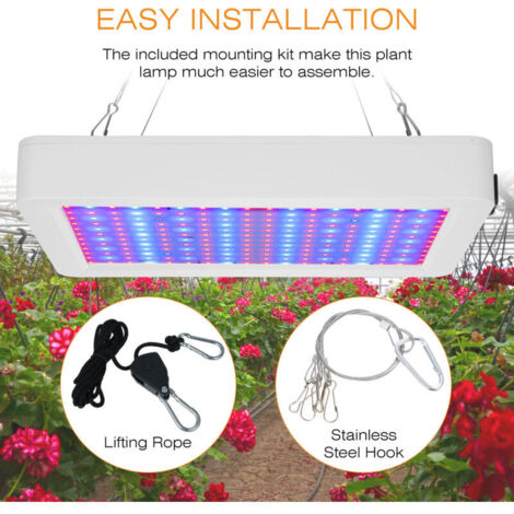 SJLERST Lampada a spettro completo impermeabile con 216 LED per la crescita di piante, piantine, fiori e serre
