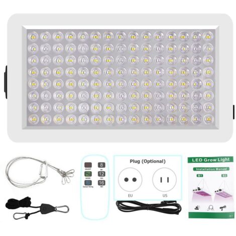 SJLERST Lampe de culture LED pour plantes d'intérieur, Full Spectrum Veg Bloom 3 Modes 8H/12H/16H Timer Remote Control Plant Light Seedter Seedling Vegetable Pepper Hanging Grow Light