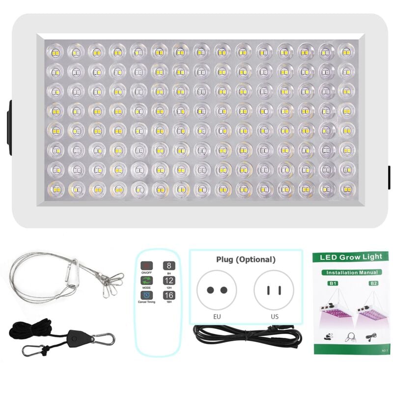 Sjlerst - Lampe de culture led pour plantes d'intérieur, Full Spectrum Veg Bloom 3 Modes 8H/12H/16H Timer Remote Control Plant Light Seedter Seedling