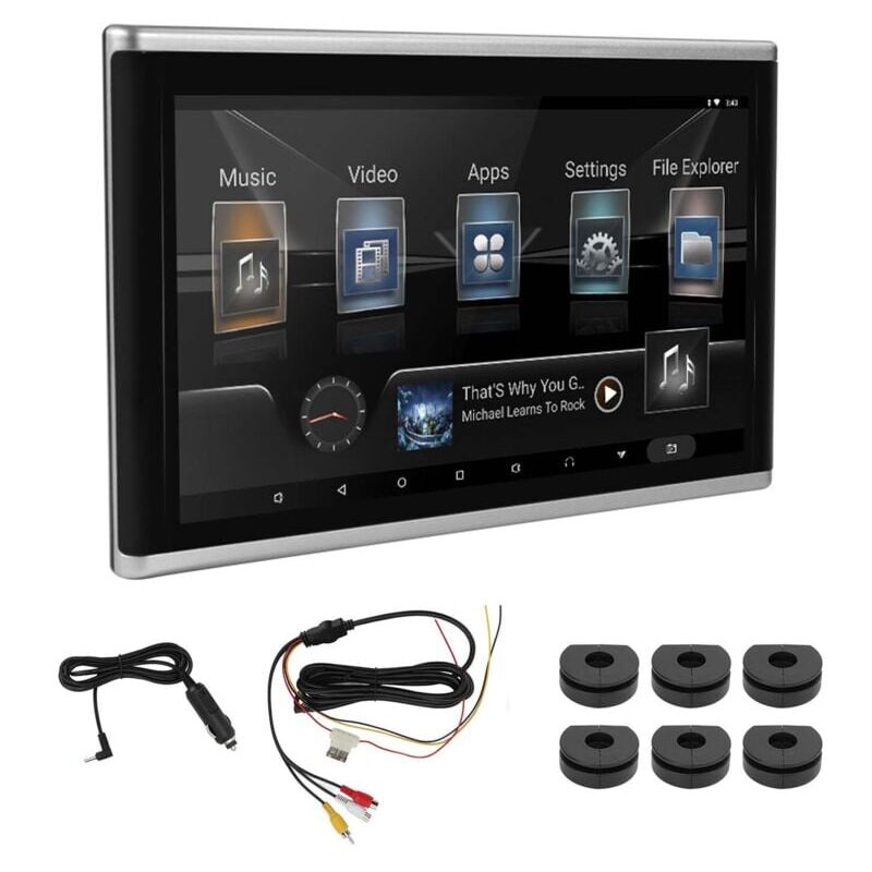 Lecteur dvd Portable Voiture Appuie-tête de 9 Pouces 4K wifi Bluetooth à écran tactile MP3 MP4 wma avi d'appui-tête Moniteur multimédia numérique