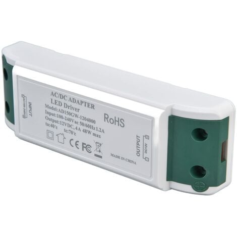 SJLERST LED 48W LED Driver DC 12V 4A Adaptateur Convertisseur LED Transfo Conducteur Alimentation de tension constante