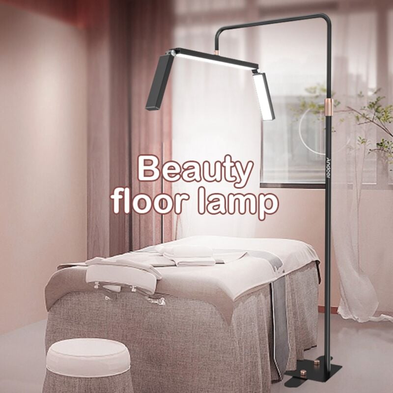 SJLERST LED Floor Standing Fill Light, 40W 3200K-5600K Brightness Adjustable Collapsible Floor Standing Moon Light with Stand for Desktop Vlog Beauty