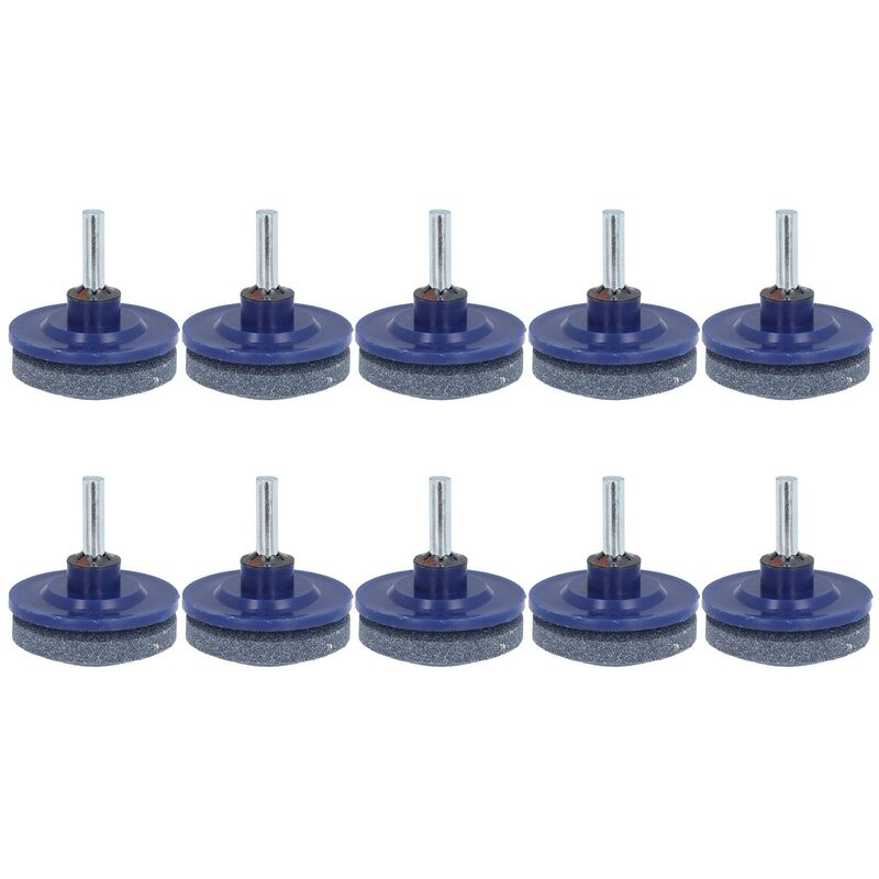 Sjlerst - Lot de 10 aiguiseurs de lame pour tondeuse à gazon universels pour perceuse à main pour jardin, cour, cuisine Bleu