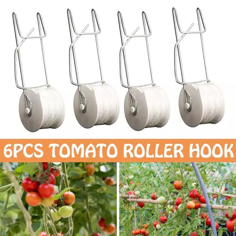 Lot de 10 crochets de support pour tomates avec ficelle de 15 m, kit de treillis de serre, crochet durable pour empêcher les tomates de pincer ou de