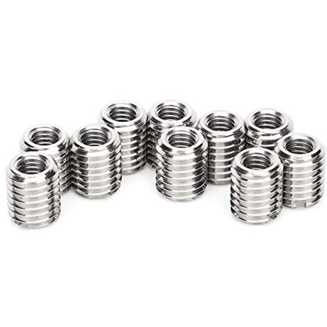 Sjlerst – Lot de 10 écrous d'insertion M6/M10 en acier inoxydable 303 – Filetage femelle M6 x 1.0 – Filetage mâle M10 x 1.5 – Longueur 12 mm - M10x1
