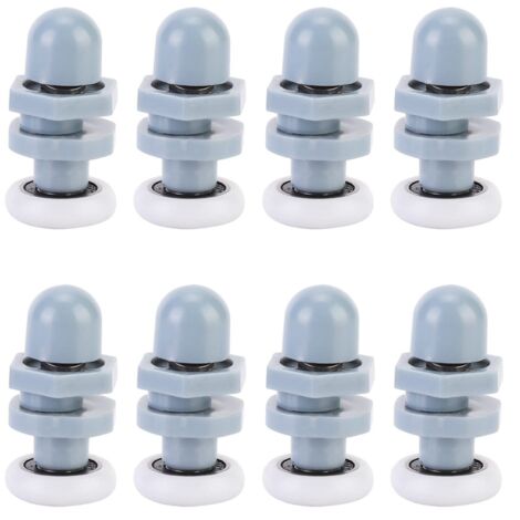 Sjlerst – Lot de 8 rouleaux pour porte coulissante en plastique 20mm – Résistants à l'usure et antirouille – Pour portes en verre et salles de bain