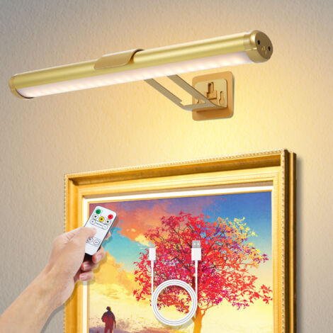 SJLERST Magnetic Wall Lamp, Rechargeable Wall Art Light Painting Light, Touch Control Remote Control 3 Color Temperatures Adjustable Stepless Dimming with 0.5H/1H/2H Timer