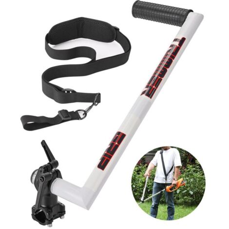 SJLERST Manico ergonomico per tosaerba, prolunga per manico per diserbante con clip di supporto, manico in alluminio per tosaerba per la cura del prato