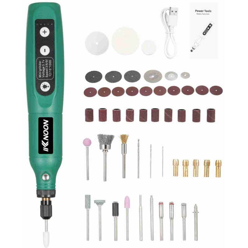 Mini outil rotatif sans fil, 5 vitesses ajustables, usb sans fil, portable, multifonctionnel et compact pour le polissage de la jade et des ongles