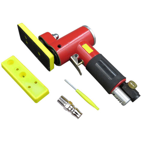 SJLERST Mini ponceuse pneumatique linéaire avec 2 patins de ponçage pour carrosseries, meubles, surfaces en bois et en métal
