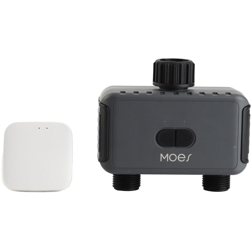 Minuteur d'arrosage intelligent avec concentrateur Wi-Fi, minuterie d'arrosage avec 2 sorties, (entrée en plastique et sortie en plastique) - Sjlerst