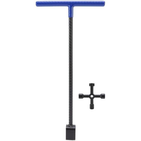 SJLERST Multifunctional Steel Water Meter Key with T-Handle and 4-in-1 Utility Tool for Valves and Taps
