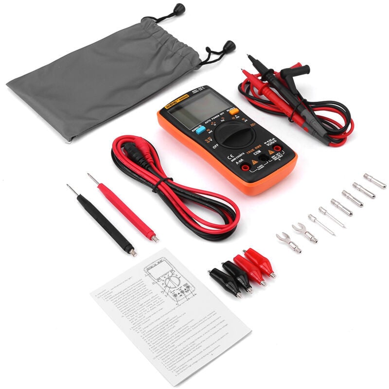 Multimètre Numérique, aneng AN8008 True-RMS Multimètre Numérique ac dc Ampèremètre Courant Ohm Mètre