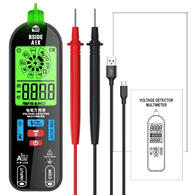 Sjlerst - Multimètre Numérique Portable Numérique Testeur Electrique Digital Voltmètre Automatique Tension Courant Capacité Résistance outil de mesure