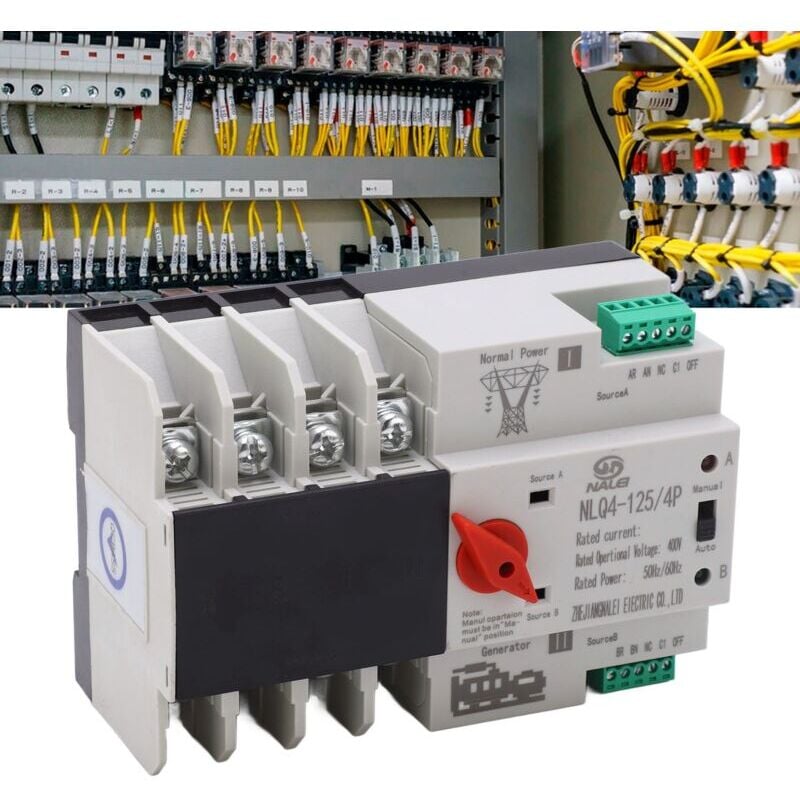 NLQ4-125 Commutateur de Transfert Automatique à Double Alimentation 4P, pour Centres Commerciaux, Usines(100A)