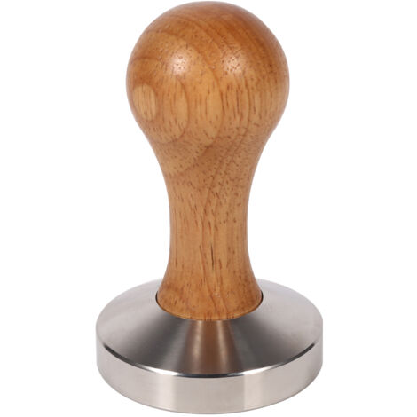SJLERST Outil de presse à café expresso avec manche en bois, en acier inoxydable, avec Base plate de 58mm, chaud, 1 pièce