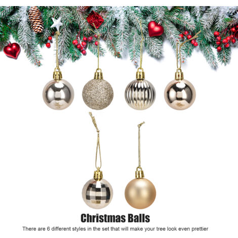 SJLERST Palla per albero di Natale infrangibile, ciondolo natalizio in PVC per decorazioni per festival e feste