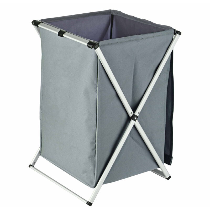 Panier à linge pour linge de maison, pliable avec poignée en aluminium pour la salle de bain, la chambre et la maison(gris) - Sjlerst