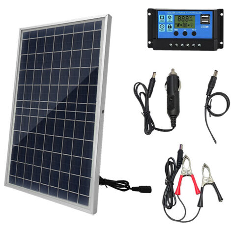 SJLERST Panneau solaire en silicium polycristallin 10 W, module photovoltaïque, alimentation de stockage d'énergie extérieure pour téléphone portable de voiture