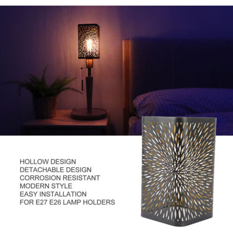 SJLERST Paralume in metallo, moderno paralume decorativo in ferro cavo per camera da letto E27 E26
