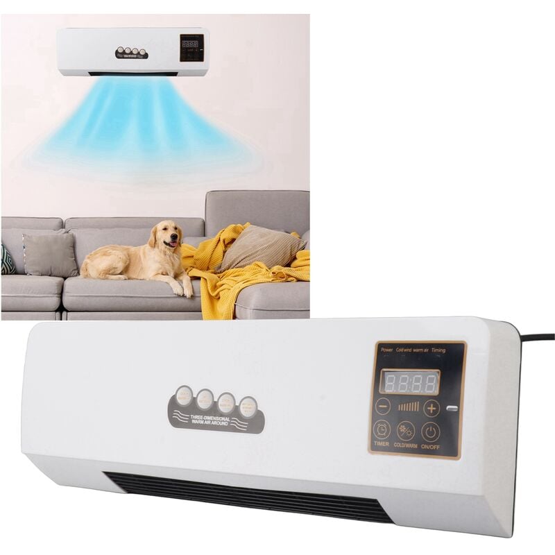 SJLERST Petit climatiseur Mural 1800W avec télécommande pour Chambre à Coucher Salon Salle de Bain Appartement, Appareil de Chauffage et de