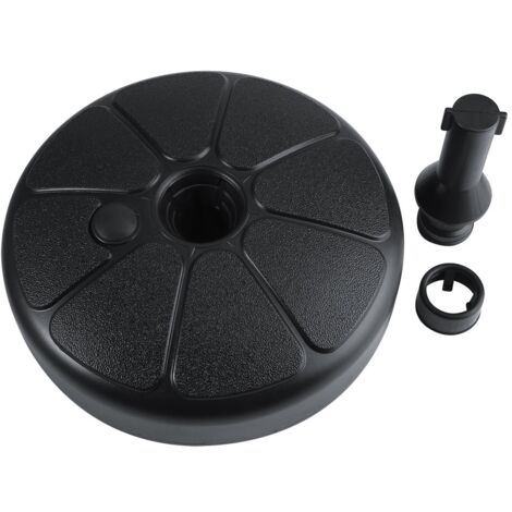 SJLERST Pied de parasol noir support de parasol remplissable de sable forme ronde en plastique support intrieur portable durable solide poids lourd solide pour extrieur jardin de plage de jardin