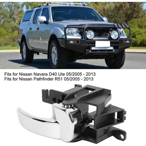 SJLERST Poignée de porte intérieure droite de voiture 80670-4X02B convient pour remplacement pour Nissan Navara Pathfinder Poignée de porte avant droite/arrière droite Support de support de porte inté