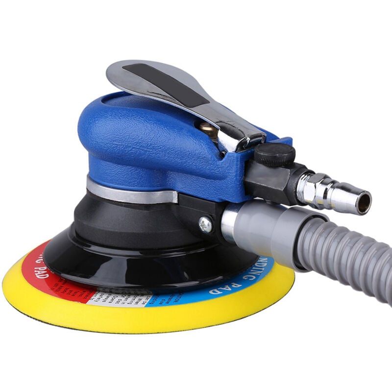 Sjlerst - Polisseuse Ponceuse à Paume, Ponceuse Orbitale Pneumatique à Air Aléatoire pour Outil Pneumatique à Tampon de 6 Pouces 150 Mm avec Tuyau de