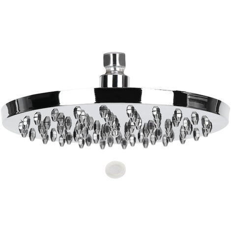 SJLERST Pommeau de douche rond de 8 pouces en acier inoxydable amovible pour salle de bain, tête de pluie à haute pression, filetage G1/2 pour montage mural au plafond
