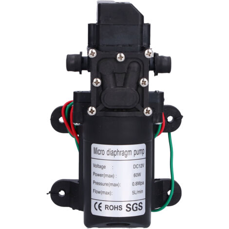 SJLERST Pompe à membrane à pression d'eau 12V 60W pompe de pulvérisateur auto-amorante pour piscines d'irrigation de jardin